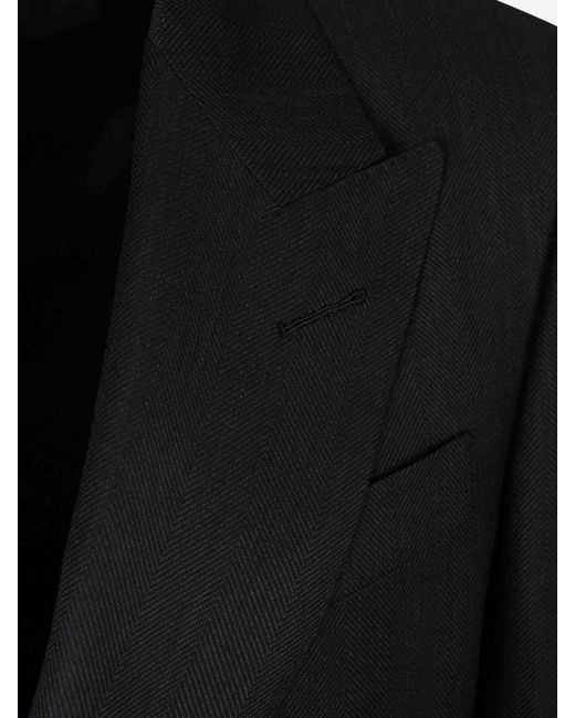 Tom Ford Black Double-Breasted Wool Suit for men