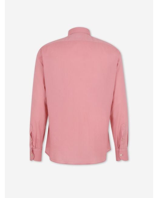 Santa Eulalia Pink Plain Cotton Shirt for men