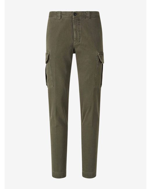 Incotex Green Cotton Cargo Pants Dark for men