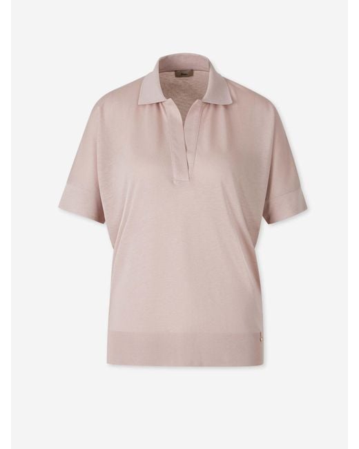 Herno Pink Short-Sleeve Polo Shirt