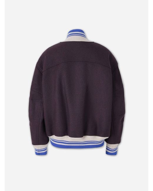Dries Van Noten Blue Wool Viscose Bomber Jacket