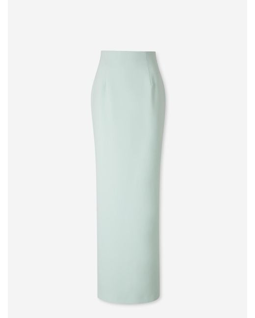 Costarellos White Crepe Maxi Skirt