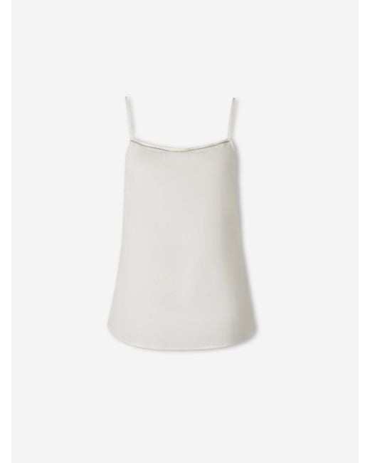 Peserico White Silk Tank Top