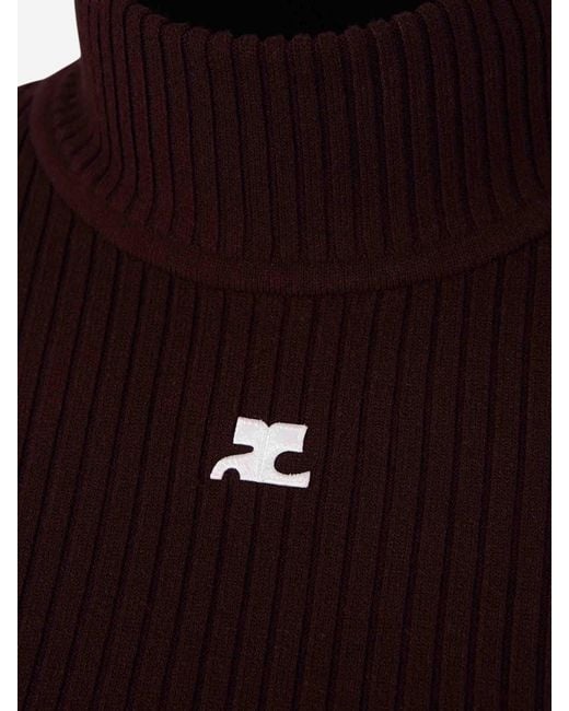 Courreges Purple Ribbed Jersey Logo