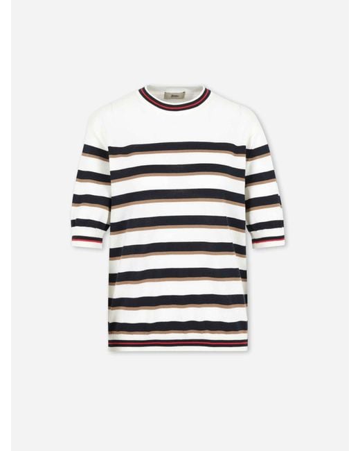 Herno White Cotton Knit T-Shirt
