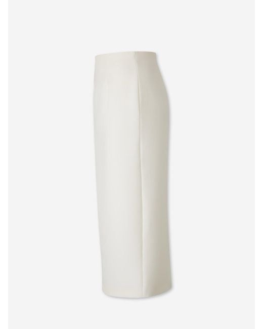 Roland Mouret White Midi Pencil Skirt