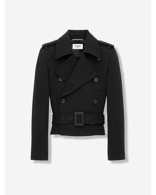 Giacca Corta Doppiopetto di Saint Laurent in Black