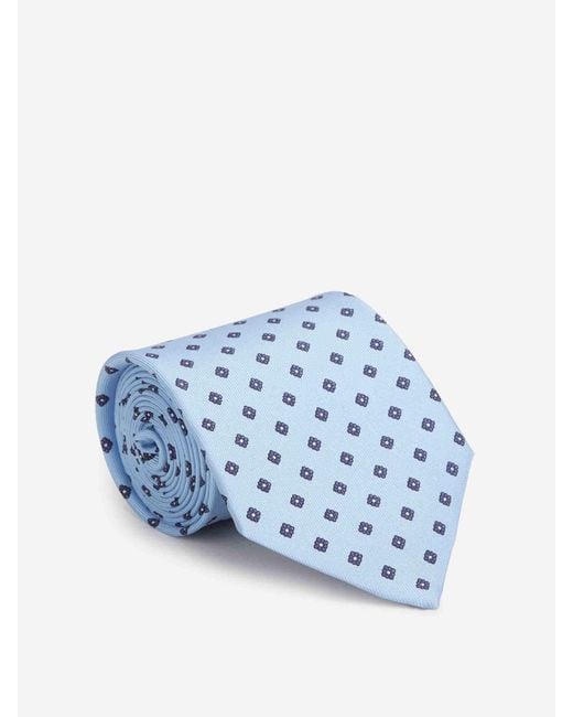 Marinella Blue Floral Silk Tie for men