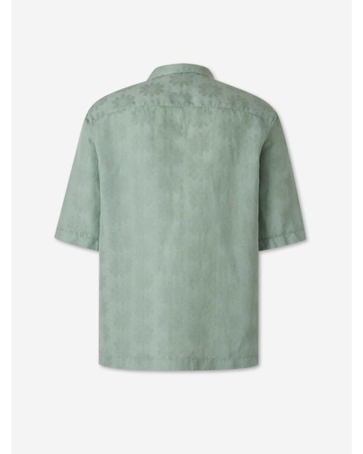 Vincenzo Di Ruggiero Green Linen Casual Shirt for men