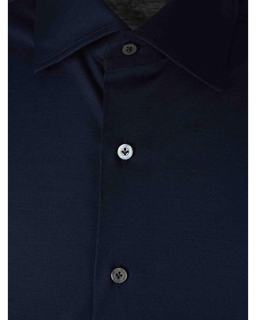 Camisa Micro Punto Fray de hombre de color Blue