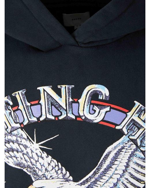Rhude Blue Hooded Sweatshirt for men