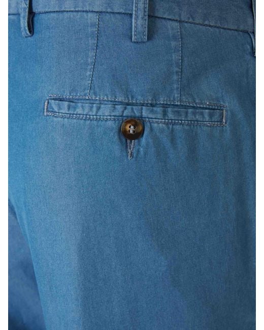 Santa Eulalia Blue Cotton Formal Trousers for men