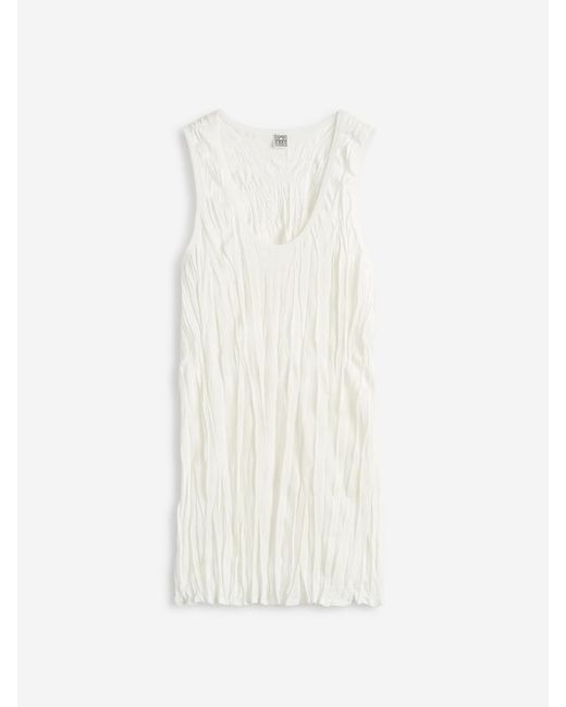 Totême White Wrinkled Knit T-Shirt