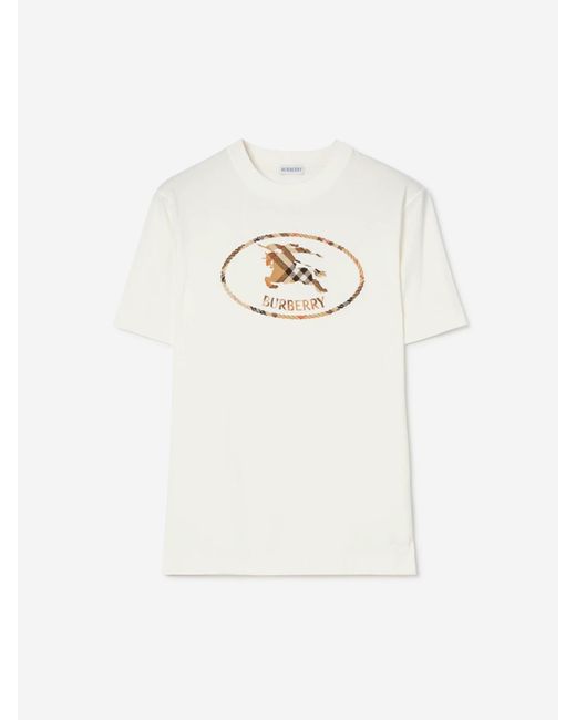 Burberry White Round Neck T-Shirt for men