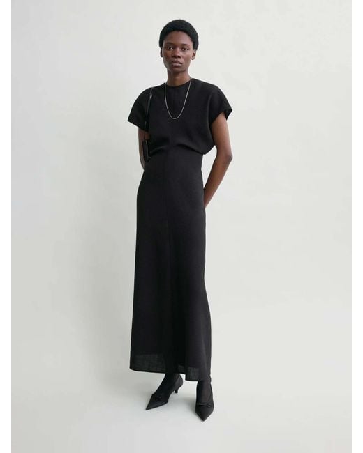Totême Black Maxi Wool Dress