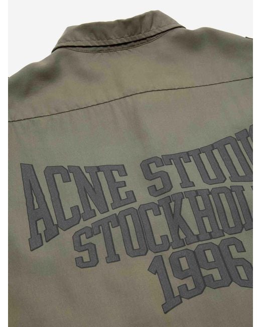 Acne Green Oversized Logo Shirt for men