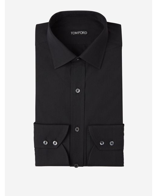 Tom Ford Black Plain Cotton Shirt for men