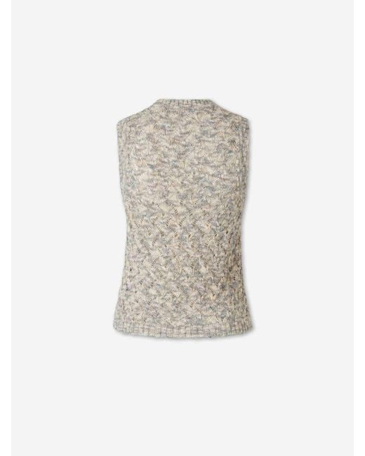 Veronica Beard White Knit Tank Top