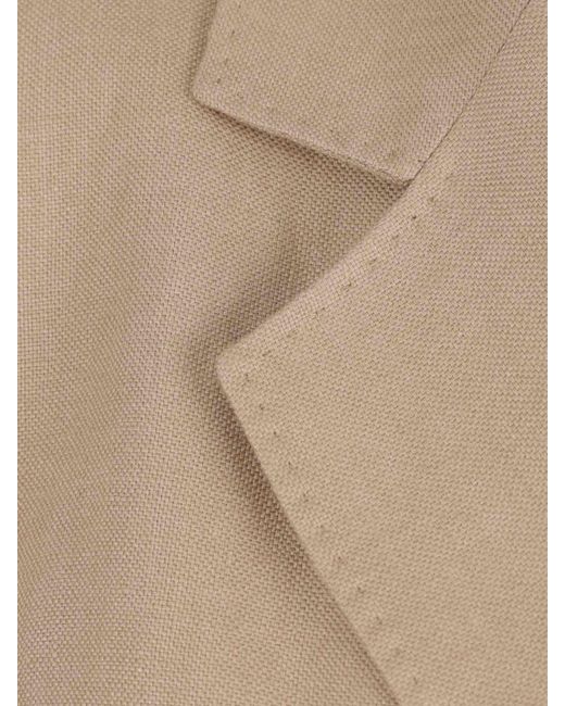 Max Mara Natural Double-Breasted Linen Blazer