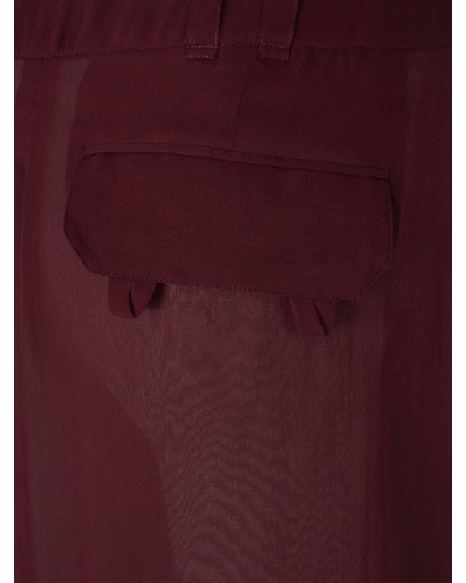 Jupe Crayon En Soie Saint Laurent en coloris Red