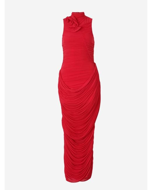 Abito Midi Drappeggiato di Magda Butrym in Red