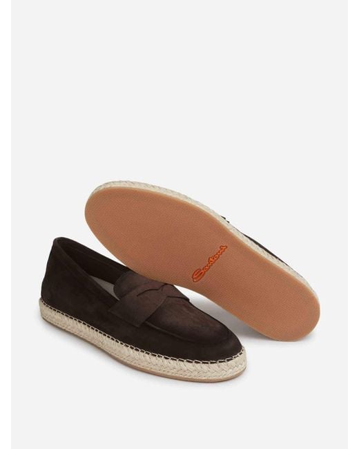 Santoni Multicolor Suede Espadrille Loafers for men