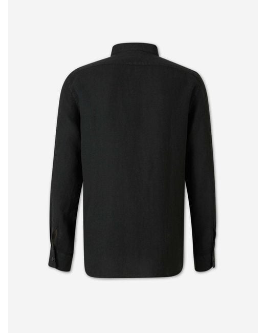 Santa Eulalia Black Linen Shirt for men
