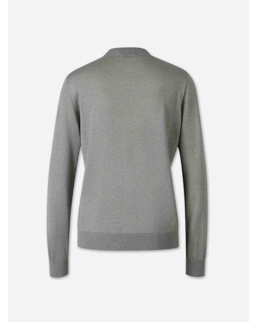 Peserico Gray Fine Cashmere Silk Sweater