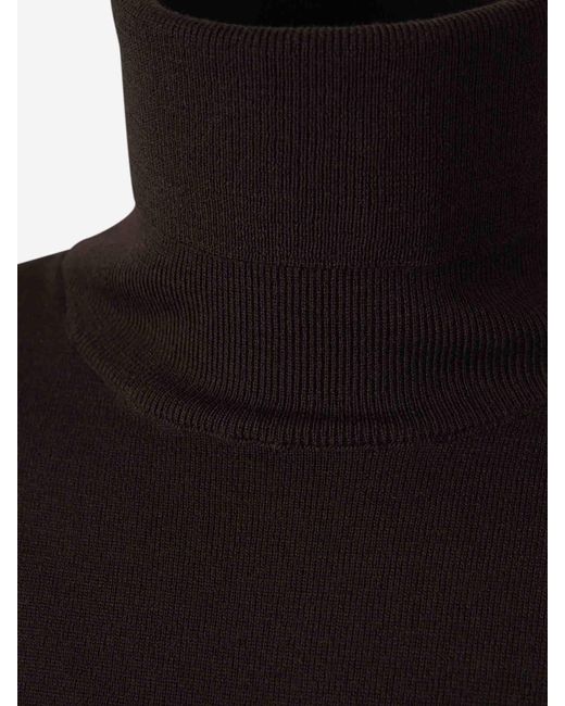 Zanone Gestrickter Wollpullover in Black für Herren
