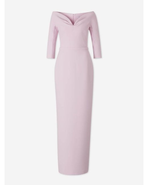 Safiyaa Pink Maxi Pleated Dress