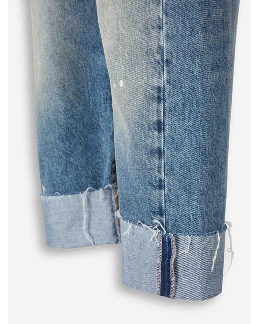R13 Blue Wide Crossover Jeans