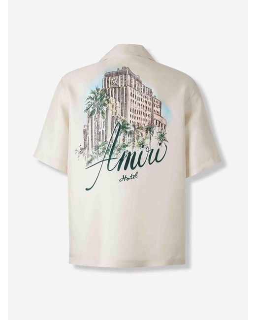 Camisa Bowling Seda Amiri de hombre de color White