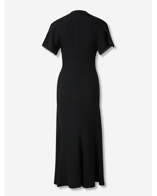 Victoria Beckham Black Crepe Midi Dress