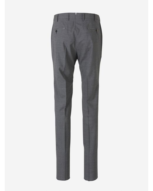 PT Torino Gray Formal Wool Trousers for men
