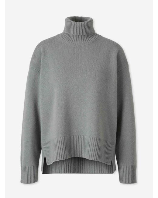 Peserico Gray High Neck Sweater