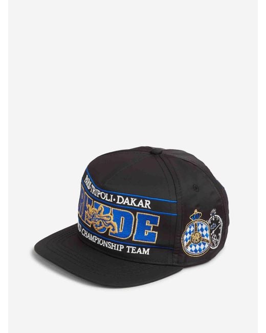 Rhude Blue Cotton Cap for men