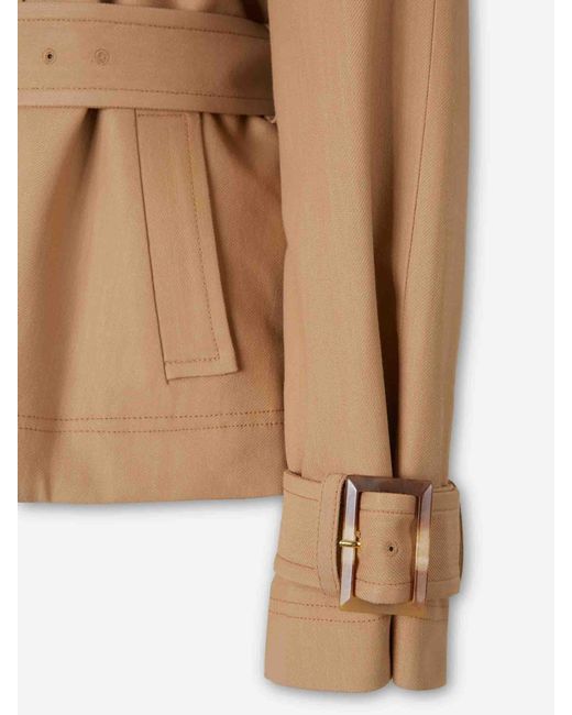 Veronica Beard Natural Lazaro Short Trench Coat
