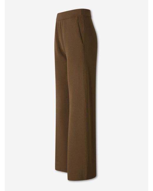Max Mara Brown Crepe Wide Leg Trousers
