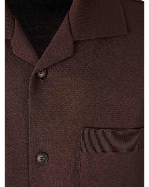 Herno Brown Knit Shirt for men