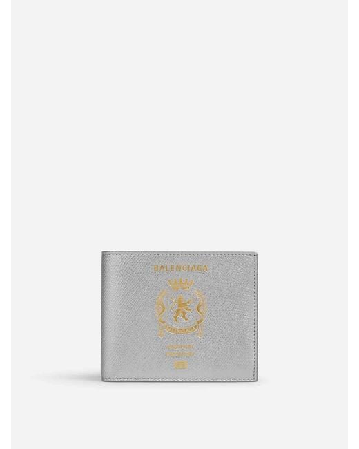 Balenciaga White Folding Leather Card Holder for men