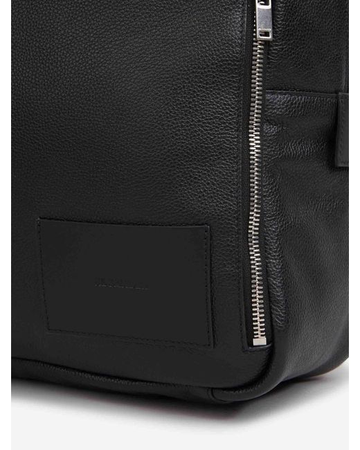 Jil Sander Black Leather Backpack for men