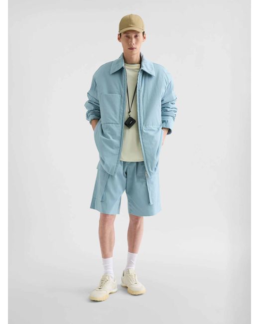 Jil Sander Blue Padded Overshirt for men
