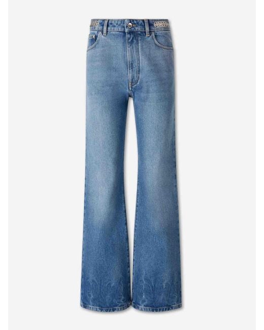 Rabanne Blue Wide Leg Cotton Jeans