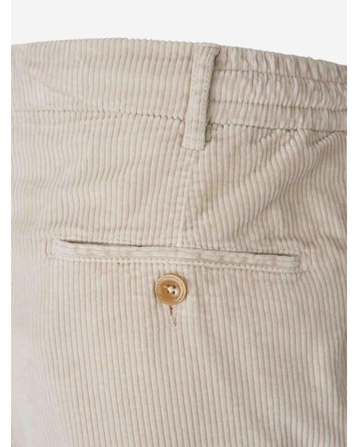 Marco Pescarolo Natural Corduroy Straight Trousers for men