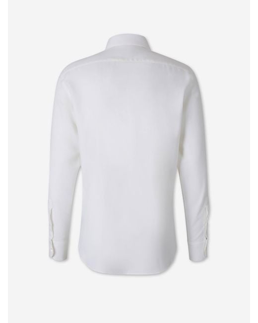 Zegna White Plain Dress Shirt for men