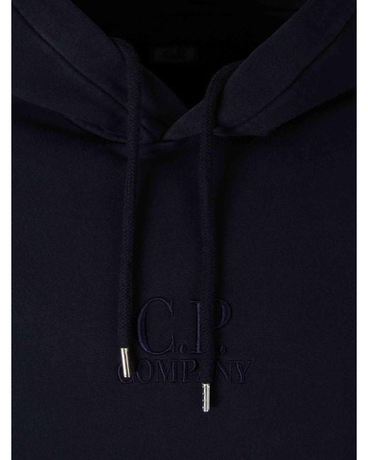 C P Company Blue Logo Hoodie for men