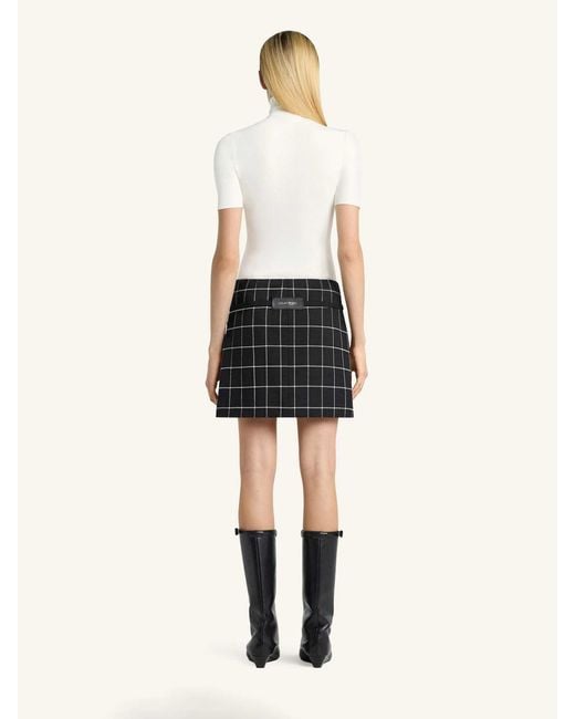 Courreges Black Plaid Mini Skirt