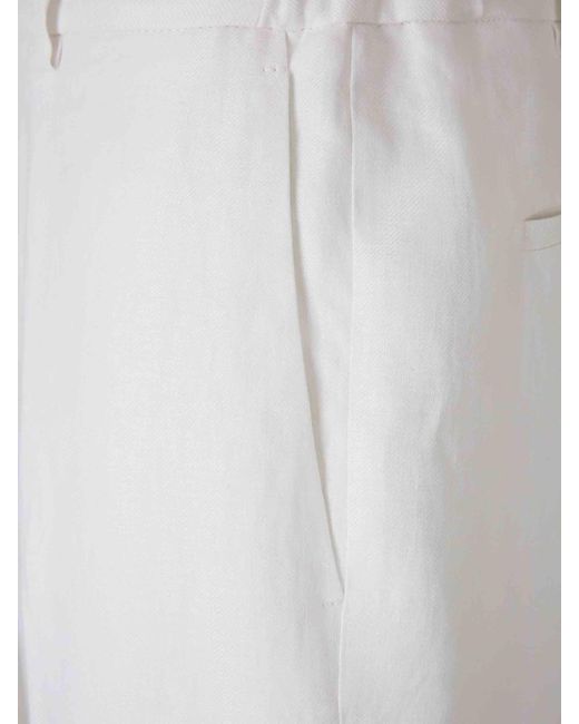 Berwich White Lucano Elax Trousers for men