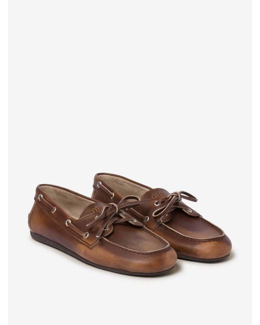 Miu Miu Brown Deck Loafers