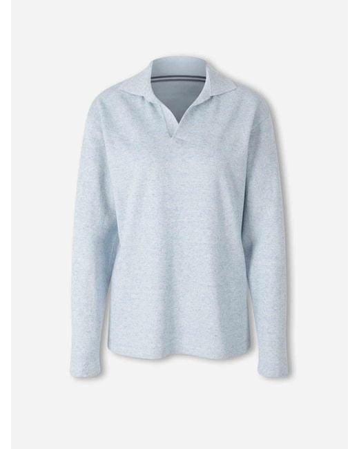 The Row Blue Polo Neck Sweater